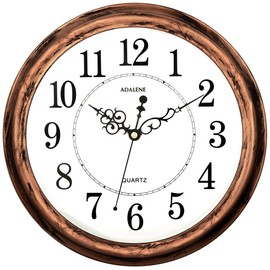 Adalene 13-Inch Decorative Wall Clock Silent Non-Ticking - Vintage Retro Rustic Battery Operated Kitchen Wall Clock - Large Wall Clocks for Living Room Décor, Office, Bathroom