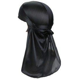Miracroute Du Rug, Glossy Fabric, Durag Hip-Pop, Dance, Du-Rag, Red, Hiphop Costume, Black