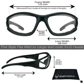 Bikershades Bifocal Motorcycle Safety Glasses Z87.1 Padded 2.50 Clear Lens