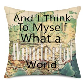 Asminifor Throw Pillow Covers Cotton Linen Vintage Map with Nautical Anchor Decorative Pillowcase for Home Sofa Bedding Couch Pillow Covers 18 x 18 Inches (Anchor Map)