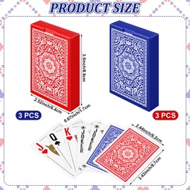Outus 6 Decks Waterproof Playing Cards Plastic Poker Game Jumbo Index Large Size Waterproof Washable for Texas Holdem Poker Family Game Birthday Party for Beach Pool Camping