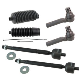 TRQ Front Steering Kit Steering Rack & Pinion Bellow Tie Rod Compatible with 2005-2022 Toyota Tacoma
