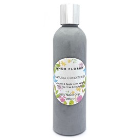 Amor Florum - Clarifying Conditioner - 98.5% Natural - Charcoal, ACV, Tea Tree, Eucalyptus. No Sulfates/Parabens/Silicones, pH 5.5, Sensitive Skin. 250ml