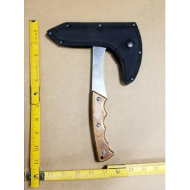 Cactus Jack Solid Steel Wood Handle Hatchet Axe with Sheath Made in USA