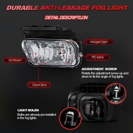 SINYATO INDUST Fog Lights for Chevy Silverado 2003 2004 2005 2006 2007,Bumper Driving Fog Lamps Replacement,Halogen Bulbs,one pair