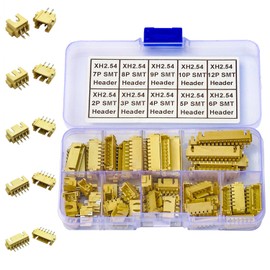 Keszoox 2.54mm Connector Assortment Kit, Compatible with JST XH 2.54 SMT Header 2P 3P 4P 5P 6P 7P 8P 9P 10P 12P Surface Mount Side Type Right Angle Header（KS-XH2.5-SMT-R/A