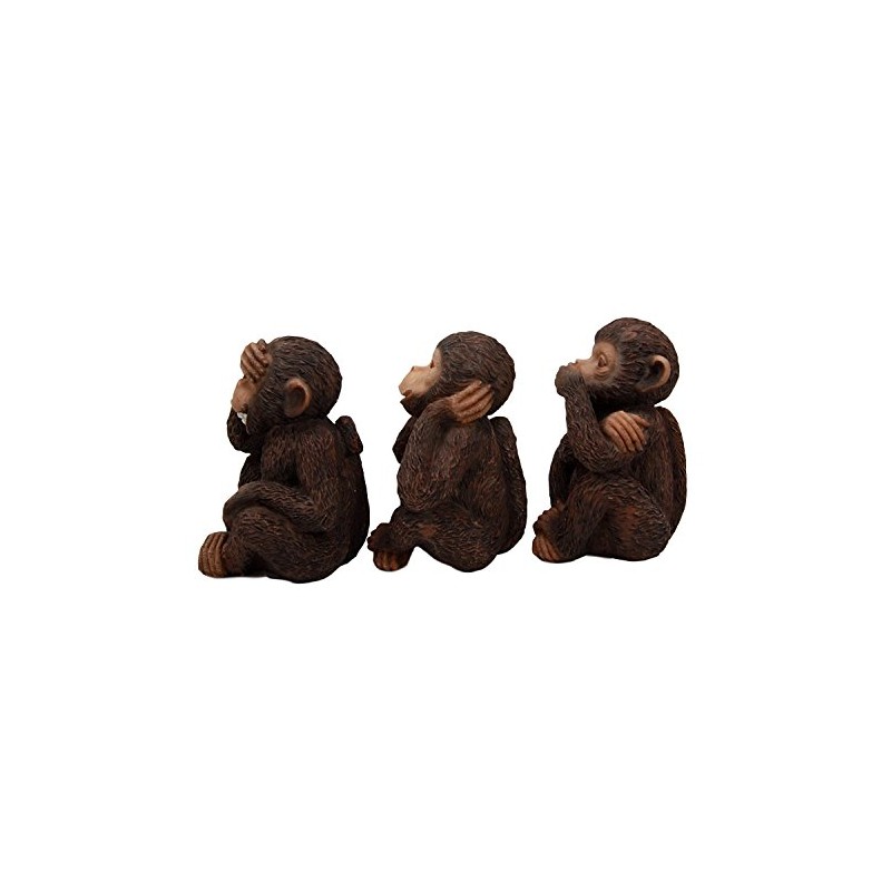 Wise Monkeys See Hear Speak No Evil Ape Chimpanzees Collectible