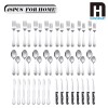 Unbranded 48-Pieces Stainless Steel Flatware Set with Steak Knives -
