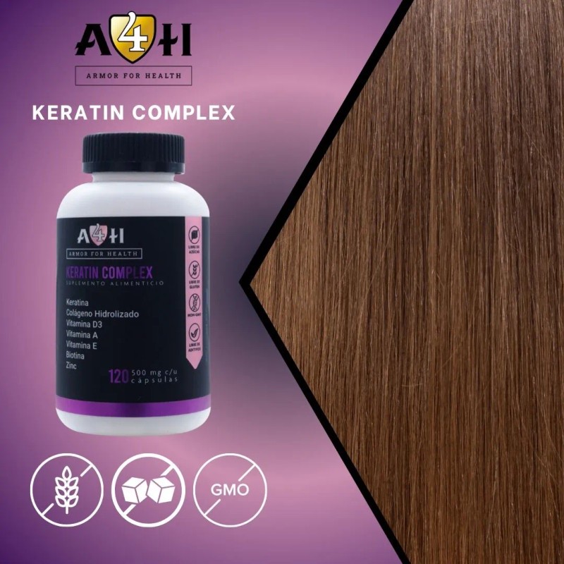 Suplemento Keratina Colageno Biotina Vitamina D3 120 Cap A4h