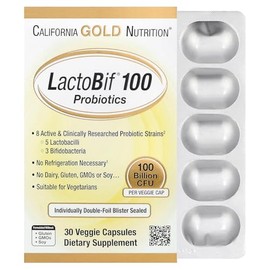 LactoBif Probióticos, 100 millones de CFU, 8 cepas probióticas activas y clínicamente investigadas, sin soja, sin azúcar, vegetariano,...             
