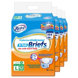 LivDry Incontinence Briefs, Leak Protection, Breathable Comfort with Tabs, Large, 52 Count