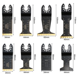 12PCS Titanium Oscillating Saw Blades Metal Cutting,Universal Titanium Multitool Blades for Wood Plastics Metal Cutting, Multi Tool Blade Kits Fit Milwaukee Makita Ryobi Rockwell Bosch