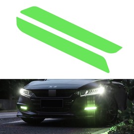 Xotic Tech Self Adhesive Front Fog Light DRL Tint Vinyl Film, Precut Fog Lamp Light Transmission Stickers Overlay Decal Exterior Decoration Compatible with Honda Accord 10th 2018 2019 2020 (Green)