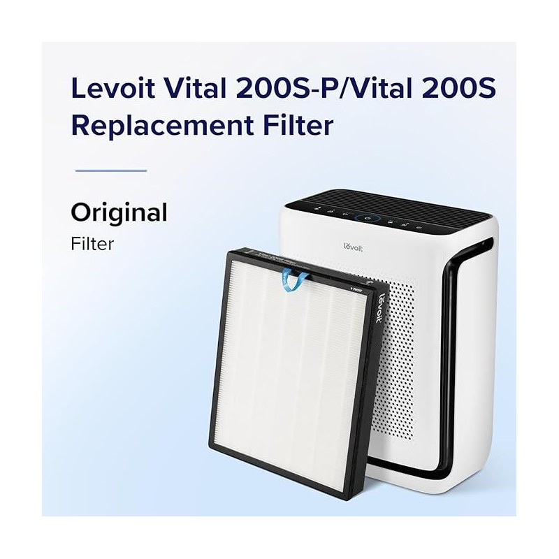 LEVOIT Vital 200S-P Air Purifier Original Replacement Filter, Supports HEPA