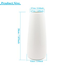 Ceramic Vase, White, Flower Vase, Ceramic Vases for Flowers, Vase for Pampas Grass, Modern Small Ceramic Vase for Home, Living Room, Dining Table, Office Decor