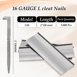 Yaocom 3000 Counts 16 Gauge Flooring Nails, 2 Inch Length 16ga L-cleat Nail for Hardwood Flooring and Nailer Gun