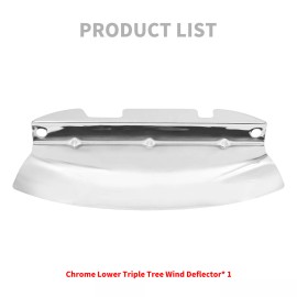 HCMOTORKU Chrome Lower Triple Tree Wind Deflector For Harley Road King Street Glide 14-23