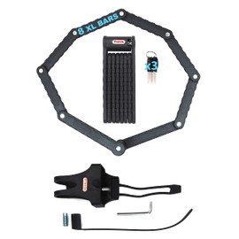 Folding Bike Lock with Heavy Duty Security Chain for Bicycles, E-Bikes, Scooters, with Keys and Carry Bag, Heavy Duty Lock with Keys and Case