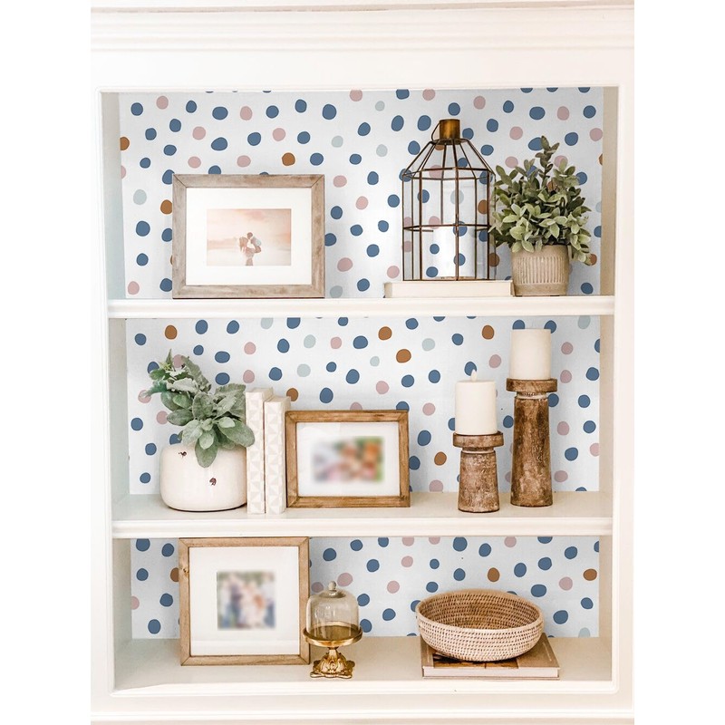 HAOKHOME Shelf Liner and Cabinet Liner Boho Polka Dots, Self-Adhesive