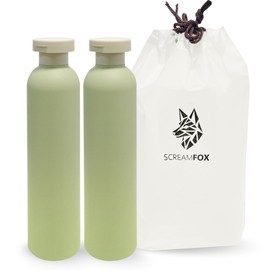 SCREAMFOX - Botellas exprimidas de 8.8 onzas con tapa abatible para cremas, loción, champú, acondicionador, a prueba de fugas, reutilizables, botellas de viaje