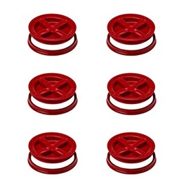5 Gallon Red Gamma Seal Lid- 6 Pack