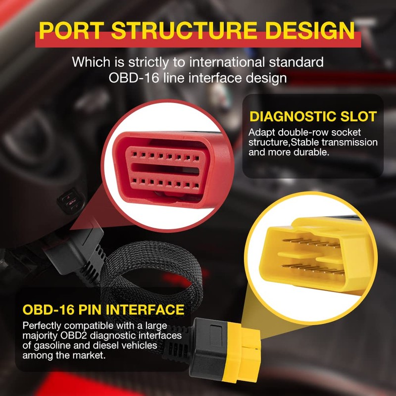 LAUNCH OBD2 Extension Cable Full 16Pin Male to Female OBDII