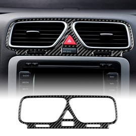 KUNGKIC Car Central Control Air Outlet Panel Vent Frame Carbon Fibre Sticker Decorative Interior Compatible with VW Volkswagen Scirocco 2009-2014 Accessories