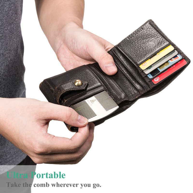 Metal Hair&Beard Comb - AhfuLife® EDC Credit Card Size Comb