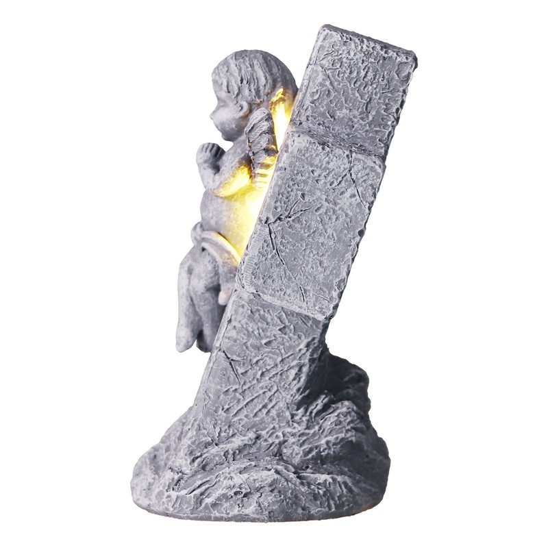 Angel Statue Hollow Design Cute Appearance Environmentally Friendly Resin Light
