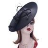 Lawliet Women Black Wedding Occasion Sinamay Fascinator Hat Headband Headpiece