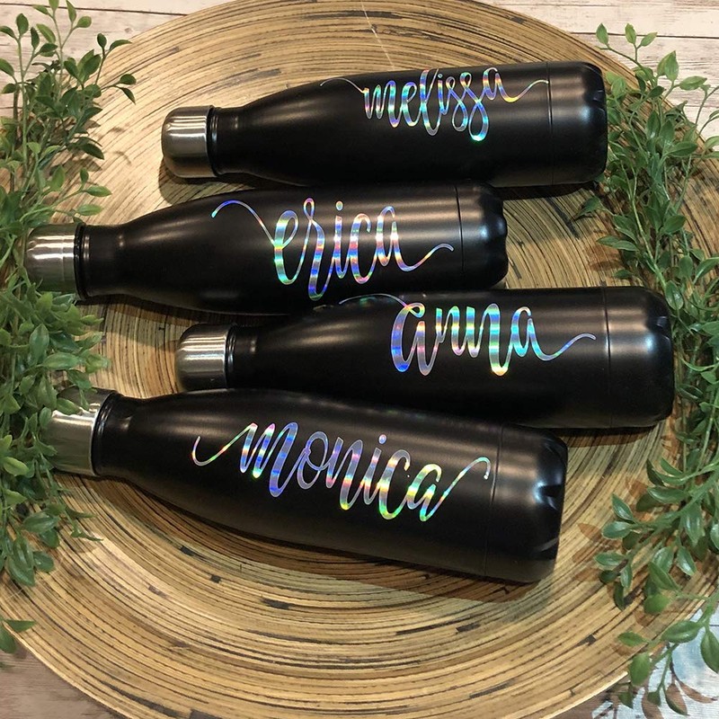 TECKWRAP Glossy Rainbow Holographic Silver Chrome Vinyl 1ftx5ft