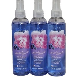 Avon Naturals ORCHID & BLUEBERRY Body Spray 8.4 fl. oz. LOT of 3