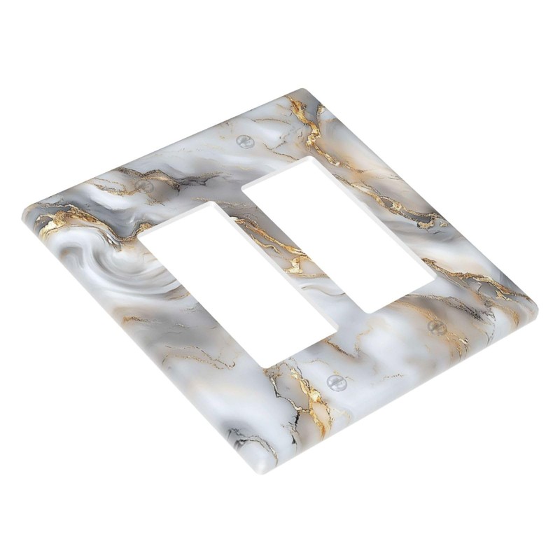 Lolreai Outlet Covers Gray Golden Abstract Marble Luxury 2 Gang