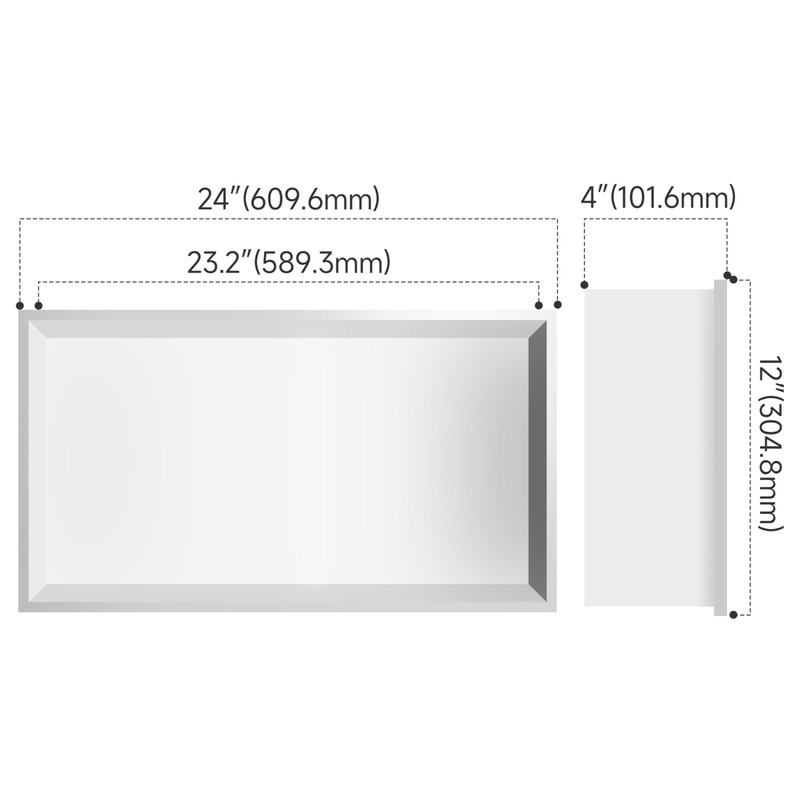 BATHFINESSE Shower Niche 24 x 12, White Niche for Shower