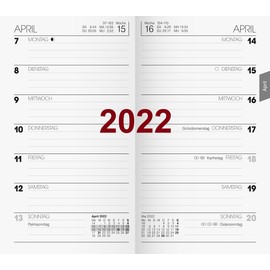 BRUNNEN 1075800002 Pocket Calendar Replacement Calendar Model 758, 1 Page = 1 Week, 8.7 x 15.3 cm, Cardboard Envelope, Calendar 2022