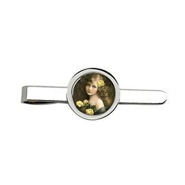 Giftshop UK Victorian Girl with Yellow Roses Tie Clip
