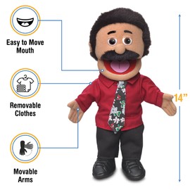 14" Carlos, Hispanic Dad/Businessman, Hand Puppet