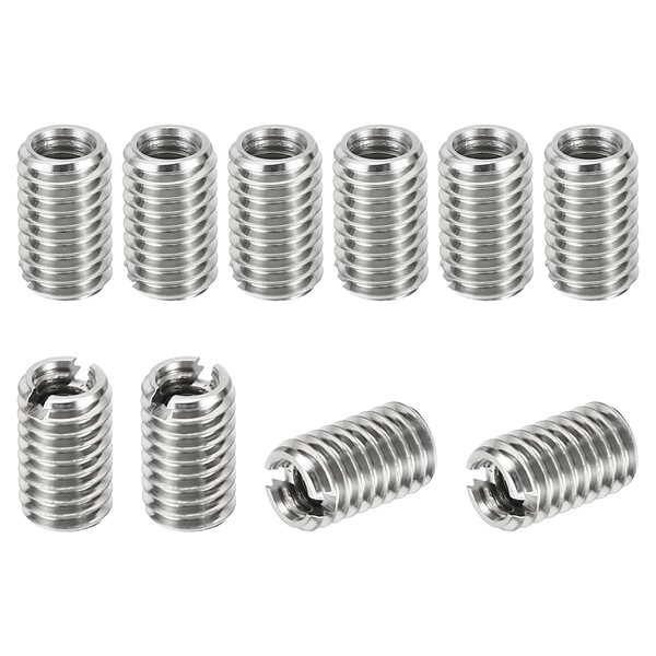 PATIKIL 10pcs Thread Adapter Sleeve Reducing Nuts M6*1 Female to M4*0.7 Female Repair Insert Nuts Screw Reducer Conversion Stainless Steel Fasteners 10mm