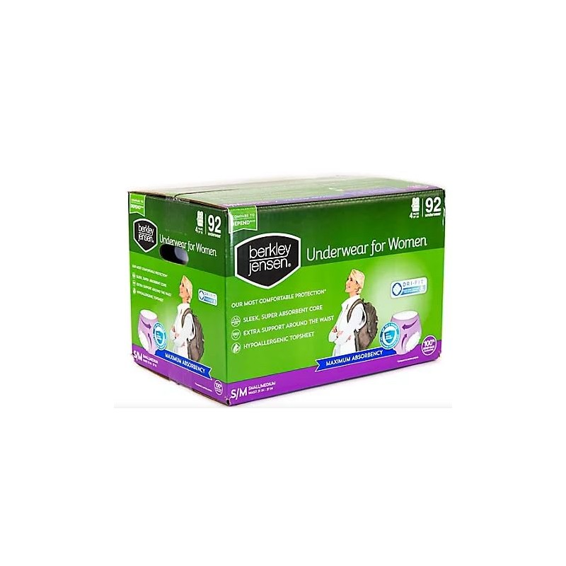 Berkley Jensen Incontinence Underwear for Women with Maximum Absorbency, Size
