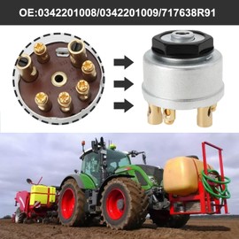 eMagTech 7 Terminals Ignition Key Switch Light Ignition Switch 0-1-2-3 OE 0342201009/717638R91 Compatible with Case IH BD Series Tractor Vintage Car