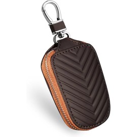 Car Key Fob Cover, Key Case for Keychain Car Auto Key Shell Unisex Mens Womens (Brown, One Size)