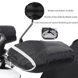Handlebar Gloves Motorcycle Handlebar Warmers Winter Handlebar Gloves Universal Motorcycle Handlebar Cuff Hand Warmer Reflective Gloves Thick Plush Handlebar Sleeves Waterproof Gloves Bicycle Scooter