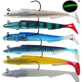 Njord Kalastus Gummifische mit Jigkopf 15cm 30g | Zander Gummiköder Zander | Gummifische Zander Köder Gummifisch Set | Gummiköder Angelköder Set Raubfisch Köder
