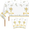 Lianxuia 3Pcs God Bless Baptism Tablecloth, 54 x 108 Inch
