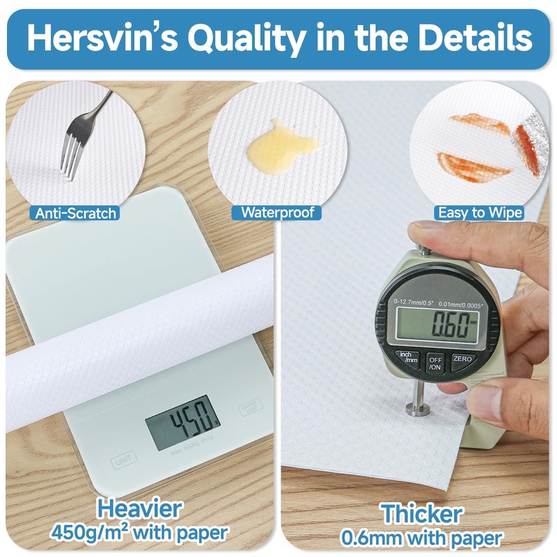Hersvin Shelf Liners 10 in x 20 ft Self-Adhesive EVA