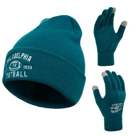 Vintage Classic Skull Cap Beanie Hat Cuffed Winter Hat Knit Comes with Warm Gloves Gifts for Men Women Fans