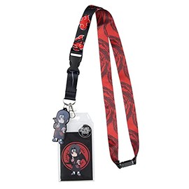 Naruto Shippuden Itachi Uchiha ID Badge Holder Lanyard w/Rubber Pendant Sticker