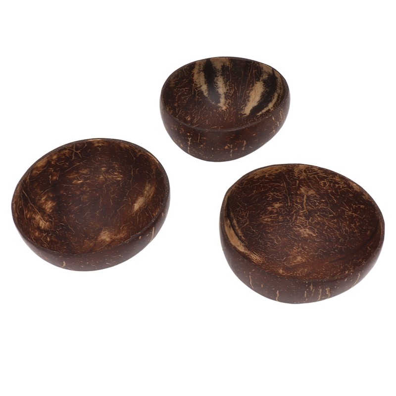 Coconut Bowl Set Leakage Proof Reusable Hand Polished Coconut Shell
