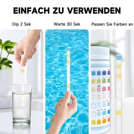 TAEING 7 Way Pool Test Strips, 100 Strip Water Chemical Test for Hot Tub and Spa, Accurate Test Bromine, Total Alkalinity, PH, Free Chlorine, Total Hardness, Cyanuric Acid and Total Chlorine