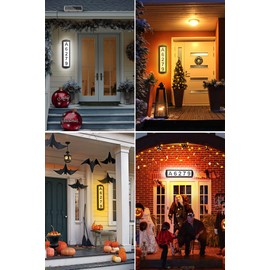 T-SUN Solar House Numbers for Outside Light up, Solar Address Sign - IP65 Waterproof Numbers for Address on House with 3 Lightings | Illuminated Lighted Address Markers Home Front Porch